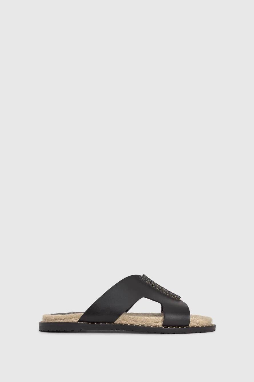 NEW CASTANER women's piti flat slide sandal in black